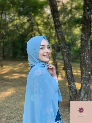 Hijab Chiffon Azul- Cliente Paula