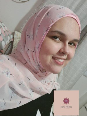 Hijab Floral Rosa