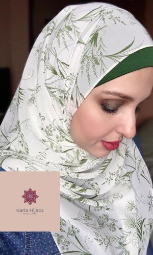 Hijab Floral Verde