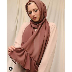 Hijab Babado Marrom