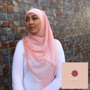 Hijab com renda Salmao