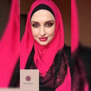 Hijab com renda vermelho