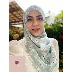 Hijab estampado cinza