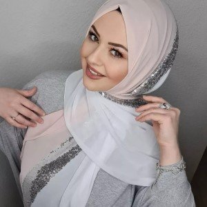 Hijab Chiffon 2 cores paete - claro