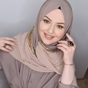 Hijab Chiffon 2 cores paete - marrom