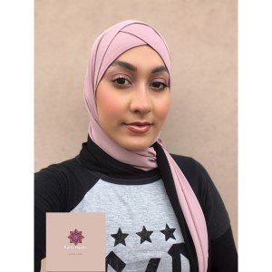 Hijab Chiffon 2 cores - rosa e preto