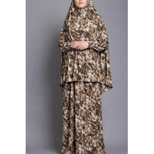 Roupa de rezar estampada marrom diverso com manga