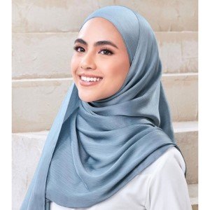 Hijab Toque de Seda azul