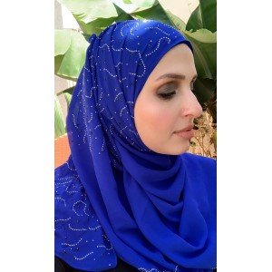 Hijab Strass Azul