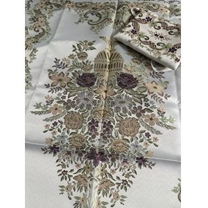 Tapete de rezar floral com bolsa verde 