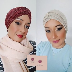 Touca turbante brilho
