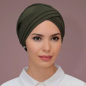 Touca turbante cinza