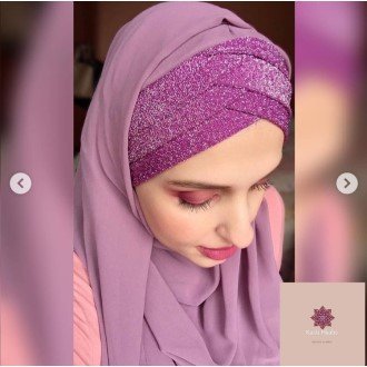 Hijab Trançado Brilho Roxo