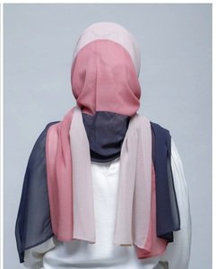 Hijab Chiffon 3 cores - tricolor - rose