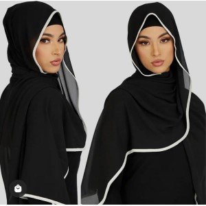 Hijab com Borda Vies de Cetim